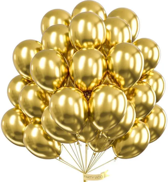 Main image of Gold Balloons 50pcs Gold Latex Helium Balloons 12 Inch | Birthday Wedding Anniversary Baby Shower Graduation Bachelorette Retirement Party Decorations Gold-G101