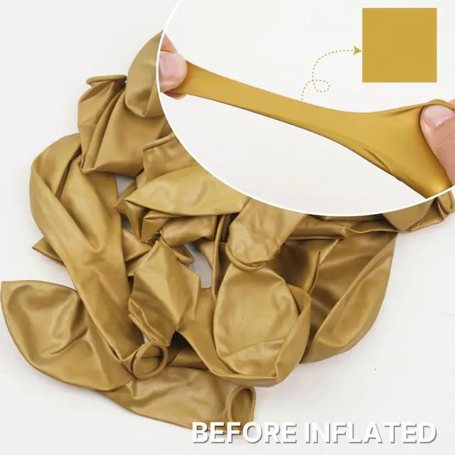 Alt view image 4 of 7 - Gold Balloons 50pcs Gold Latex Helium Balloons 12 Inch | Birthday Wedding Anniversary Baby Shower Graduation Bachelorette Retirement Party Decorations Gold-G101