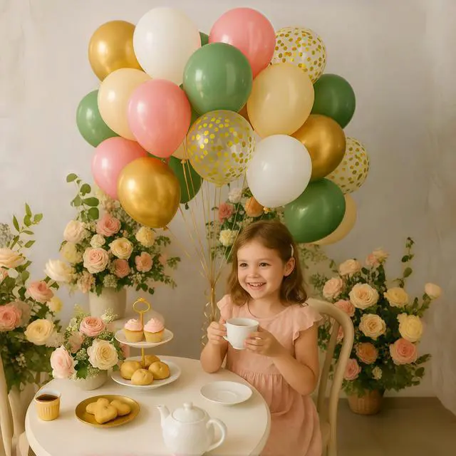 Alt view image 3 of 7 - Sage Green and Dusty Pink Balloons, Retro Pink Muted Green White Gold Baby in Bloom Balloons for Girls Women Floral Fairy Wildflower Camping Birthday Woodland Baby Shower Garden Tea Party Decorations