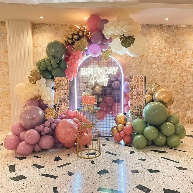 Alt view image 7 of 7 - Sage Green and Dusty Pink Balloons, Retro Pink Muted Green White Gold Baby in Bloom Balloons for Girls Women Floral Fairy Wildflower Camping Birthday Woodland Baby Shower Garden Tea Party Decorations