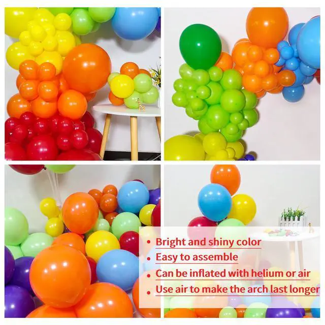 Alt view image 5 of 6 - Rainbow Balloon Arch Kit 111Pcs 18 12 5 Inch Latex Colorful Party Balloons Garland for Birthday Baby Shower Wedding Engagement Anniversary Christmas Party Decorations