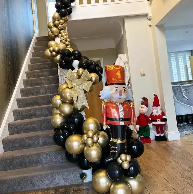 Alt view image 6 of 7 - Black and Gold Balloons, 50Pcs 12 Inch Black Gold Confetti Balloons with Ribbons for Birthday,Graduation,New Years,Wedding,Engagement Party Decorations