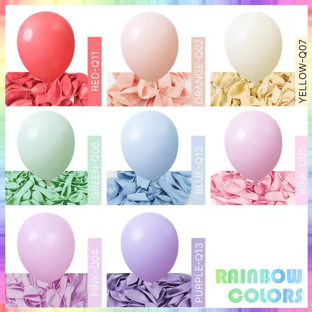 Alt view image 3 of 6 - Pastel Balloon Arch Kit 142pcs Different Sizes of 18 12 10 5 Inch | Pastel Rainbow Balloons for Baby Shower Engagement Graduation Birthday Bridal Shower Wedding Party Decorations