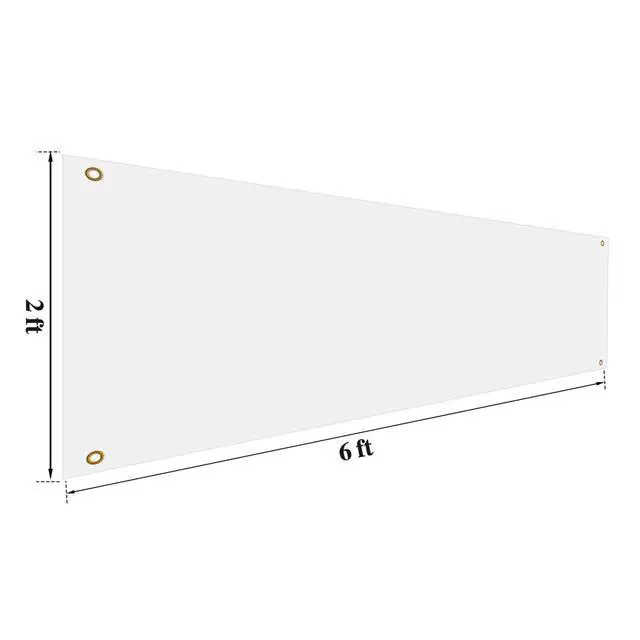 Alt view image 2 of 6 - Blank Banner to Decorate Polyester Oxford Cloth,White,2 X 6 Feet | Sublimation Fabric with Grommets, Indoor Outdoor Wall Signs, Business Office Decoration, Durable Oxford for DIY