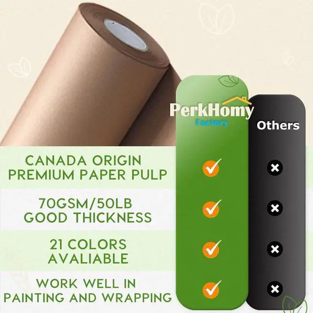 Alt view image 3 of 6 - Brown Kraft Paper Roll 15" x 450" (37.5') for Gift Wrapping Packing Art Craft Supplies Floral Bouquet Flower Moving Painting Drawing Paint Easel Poster Chart Paper