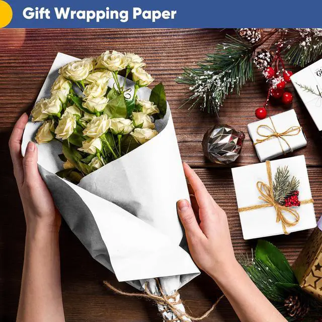Alt view image 6 of 7 - White Wrapping Paper Roll 17.5"x1200"(100') | For Easel Painting Drawing Banner Craft Kraft Bulletin Board Paper Kids Art, Chart Poster, Wedding Gift Wrap 80GSM 55LB