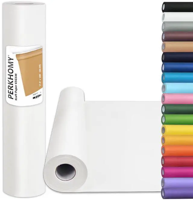 Main image of Craft Paper Roll 17.5" x 1,200" (100') White Kraft Easel Paper for Gift Wrapping Bulletin Board Art Bouquet Flower Packing Moving Shipping Floor Covering Table (White, 17.5" x 100')