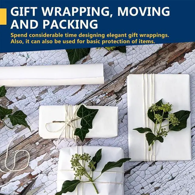 Alt view image 4 of 7 - Craft Paper Roll 17.5" x 1,200" (100') White Kraft Easel Paper for Gift Wrapping Bulletin Board Art Bouquet Flower Packing Moving Shipping Floor Covering Table (White, 17.5" x 100')