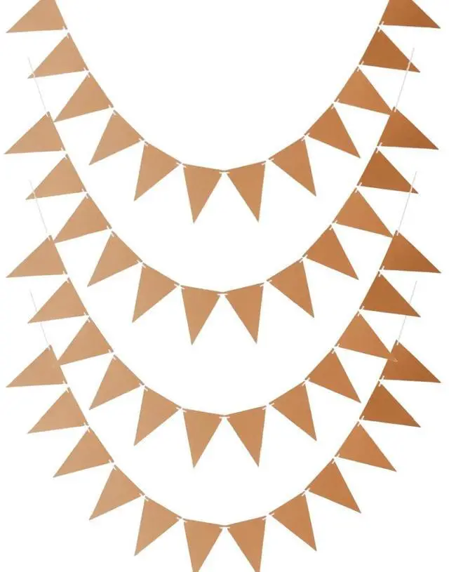 Main image of 48 Pcs DIY Pennant Banners - Make Your Own Banner Kraft Card Blanks for Decorating Triangle DIY Banner Flags - Blank Flag Brown Paper Bunting for Birthday, Weddings, Christmas, Classroom,Easter