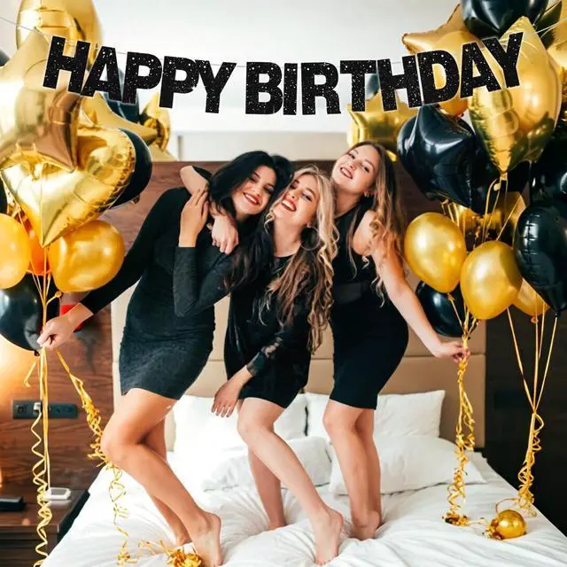 Alt view image 6 of 6 - Glitter Black 116 PCS A-Z DIY Letter Custom Banner Party Decor | 111 Letters&Numbers,3 Rope,2 Threading Device,Personalized Party Banner Decorations,Birthday,Graduation,Wedding