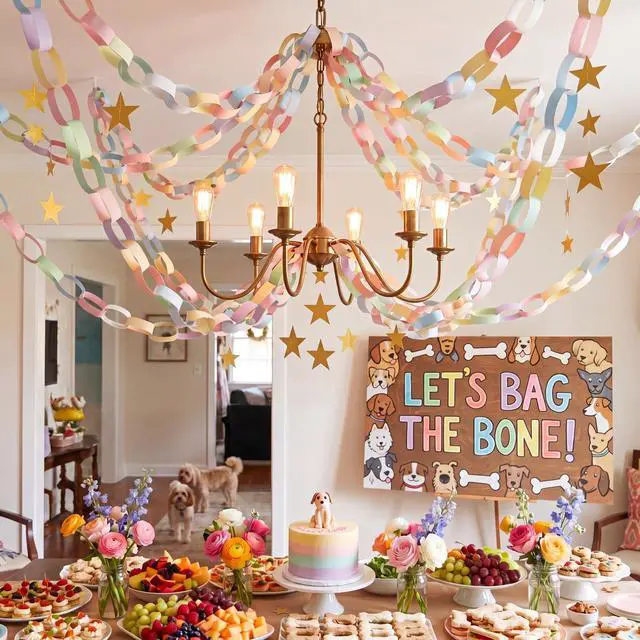Alt view image 5 of 6 - 600 Sheet Paper Chain Garland Strips, Macaron | Paper Garland for Birthday Wedding Party, Bright DIY Crafts with Double Tape, Easy Linking Kids Classroom Holiday Decor