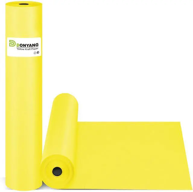 Main image of Yellow Wrapping Paper Craft Kraft Paper Roll 15"x450",Bulletin Board Paper | Arts & Crafts, Gift Wrapping Bouquet Flower Packing Painting Drawing Paint Easel Poster Chart Decorative Paper