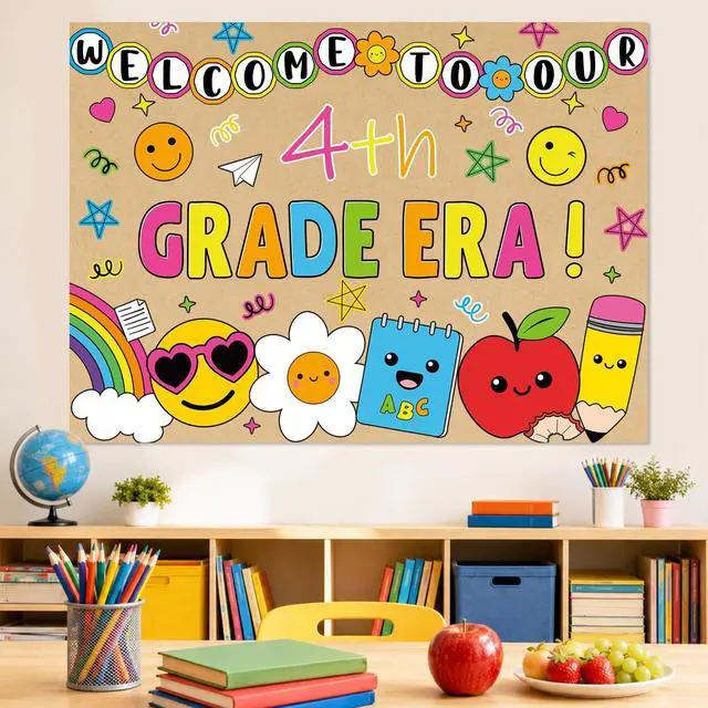 Alt view image 5 of 7 - Colorful Kraft Paper Backdrop Banner Welcome to Our Era Photography Bullet Board Backdrop Classroom Wall Decoration Welcome to Our ERA Brown Paper Banner for Indoor Display Wall Signs Party Supplies