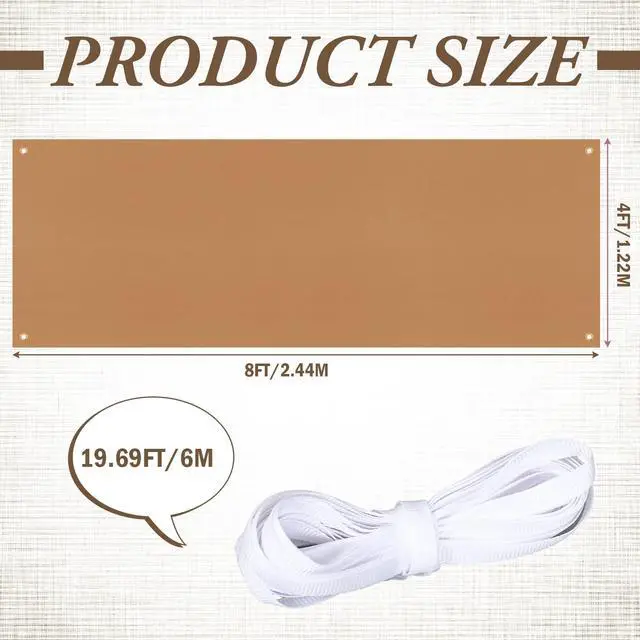 Alt view image 2 of 7 - Blank Banner to Decorate Polyester Oxford Cloth,Brown,2 X 6 Feet | Sublimation Fabric with Grommets, Indoor Outdoor Wall Signs, Business Office Decoration, Durable Oxford for DIY