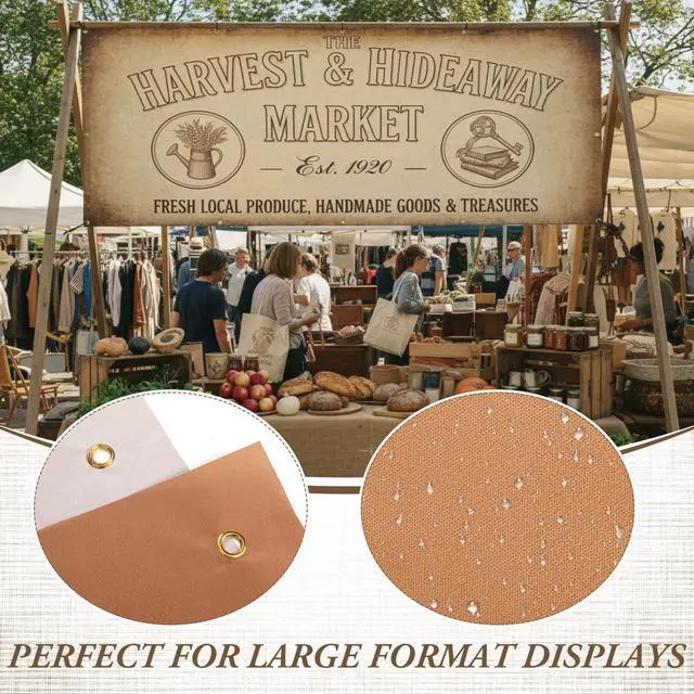 Alt view image 3 of 7 - Blank Banner to Decorate Polyester Oxford Cloth,Brown,2 X 6 Feet | Sublimation Fabric with Grommets, Indoor Outdoor Wall Signs, Business Office Decoration, Durable Oxford for DIY