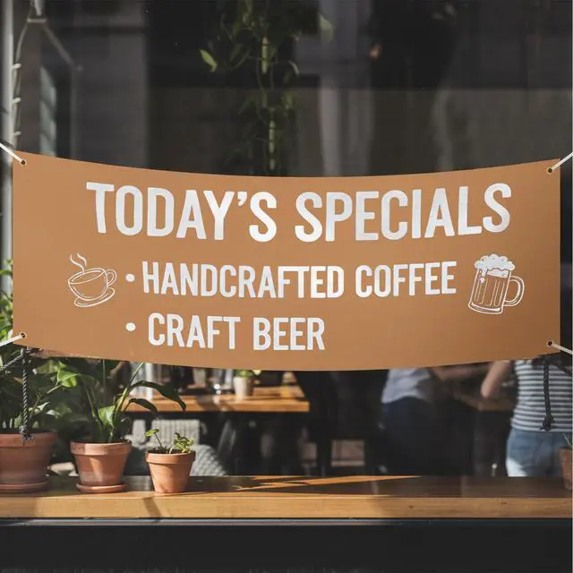 Alt view image 6 of 7 - Blank Banner to Decorate Polyester Oxford Cloth,Brown,2 X 6 Feet | Sublimation Fabric with Grommets, Indoor Outdoor Wall Signs, Business Office Decoration, Durable Oxford for DIY