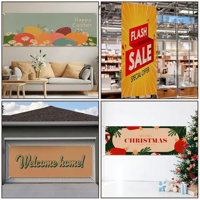 Alt view image 7 of 7 - Blank Banner to Decorate Polyester Oxford Cloth,Brown,2 X 6 Feet | Sublimation Fabric with Grommets, Indoor Outdoor Wall Signs, Business Office Decoration, Durable Oxford for DIY
