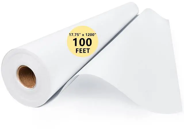 Main image of Art Paper Roll for Crafts, 17.75"x1200" (100') White Gift Wrapping Paper | Drawing & Painting, Kraft Bulletin Board Poster Banner Coloring Paper, Kids Art Supplies, Wedding Floral Supplies 80GSM 55LB