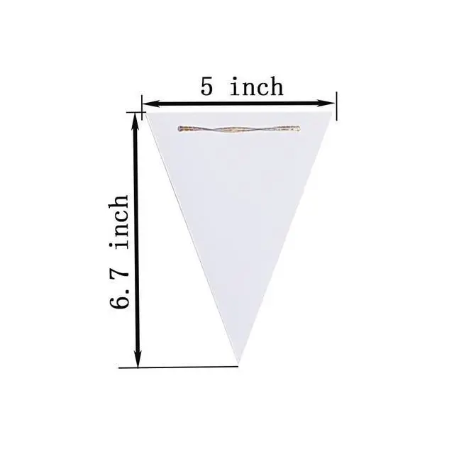 Alt view image 3 of 5 - White Pennant Banner,White Vintage Double Sided Triangle Flagfor Party Decoration,Pack of 30pcs Triangle Flag