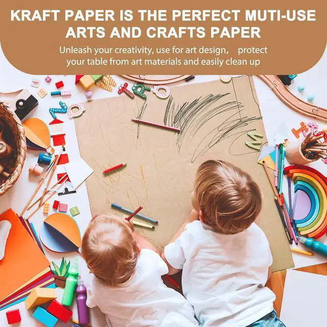 Alt view image 7 of 7 - 15" x 456"(38') Brown Wrapping Craft Paper Roll, Easel Paper Roll