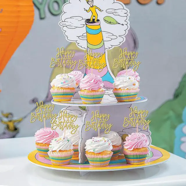 Alt view image 5 of 7 - 24 PCS Happy Birthday Cupcake Toppers Glitter Picks for Celebrating Anniversary Theme Party Cake Decorations Supplies Gold