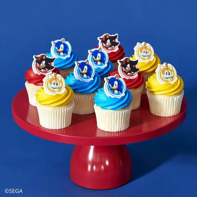 Alt view image 2 of 7 - Sonic the Hedgehog Rings, Cupcake Decorations Featuring Sonic, Tails, and Shadow - 24 Pack