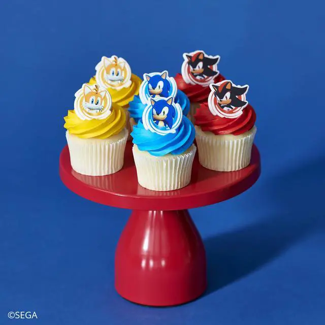 Alt view image 5 of 7 - Sonic the Hedgehog Rings, Cupcake Decorations Featuring Sonic, Tails, and Shadow - 24 Pack