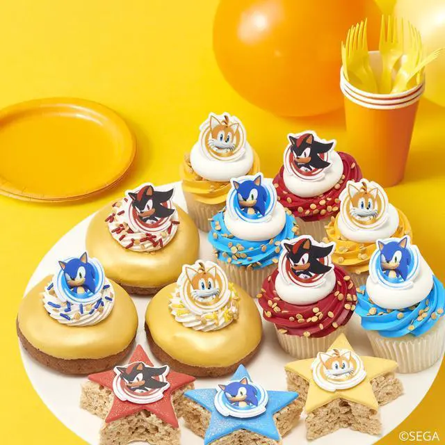 Alt view image 6 of 7 - Sonic the Hedgehog Rings, Cupcake Decorations Featuring Sonic, Tails, and Shadow - 24 Pack