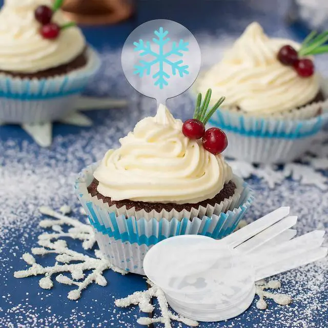 Alt view image 4 of 7 - 50Pcs 2 Inch Round Clear Acrylic Blank Cupcake Toppers With Sticks | DIY Mini Clear Circle Cupcake Picks Topper, Birthday Wedding Party Decor, Need To Peel Protective Film Off Before Use
