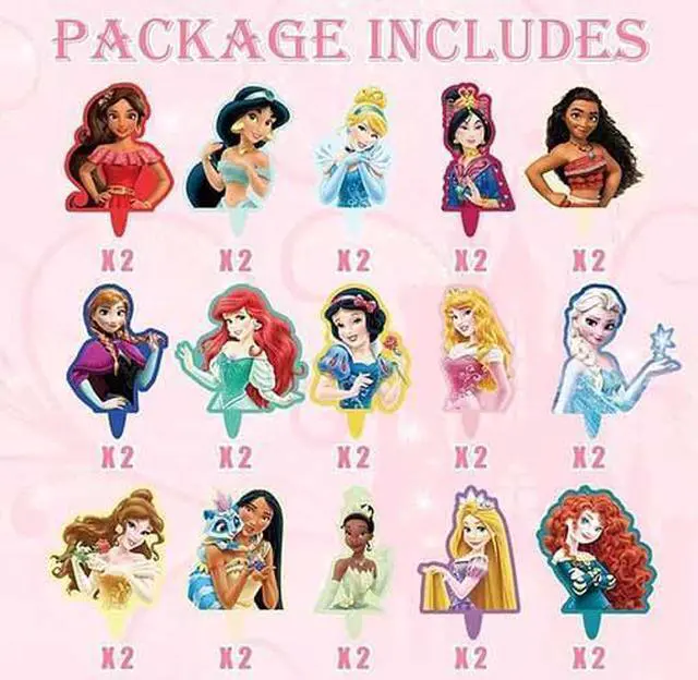 Alt view image 2 of 5 - 30 Pcs Cute Princess Cartoon Cake Toppers, Cupcake Decorations Birthday Cake, Cute Anime Princess Toppers for Muffin Waffles, Cake Scenographic Party Theme Cartoon for Children Girls