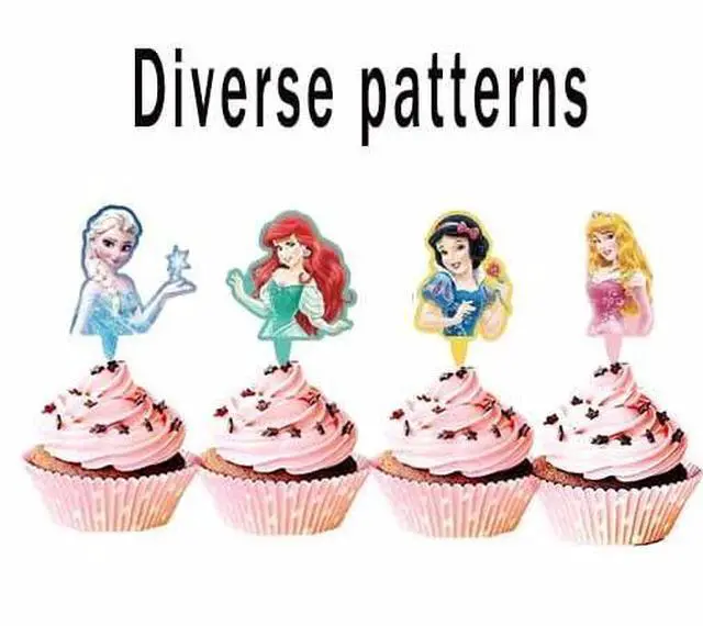 Alt view image 4 of 5 - 30 Pcs Cute Princess Cartoon Cake Toppers, Cupcake Decorations Birthday Cake, Cute Anime Princess Toppers for Muffin Waffles, Cake Scenographic Party Theme Cartoon for Children Girls