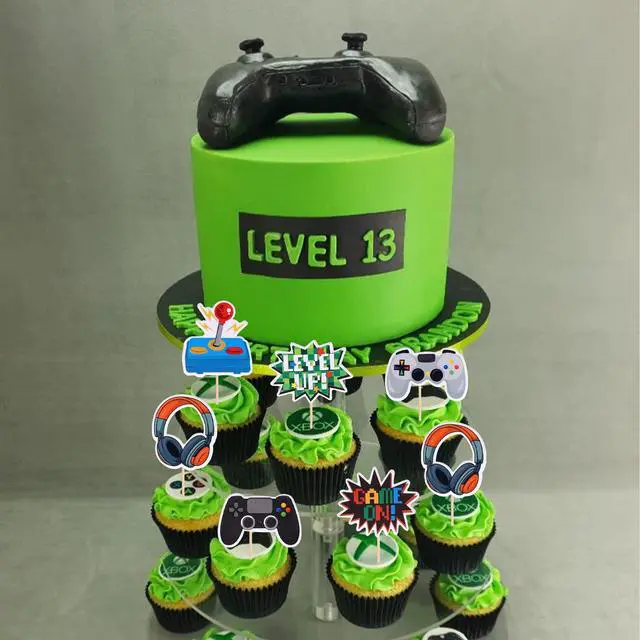 Alt view image 7 of 7 - 36 PCS Video Game Cupcake Toppers Assembled Game On Controllers Cupcake Picks GamePad Cake Decorations for Game Theme Baby Shower Kids Boys Girls Birthday Anniversary Party Decorations Supplies