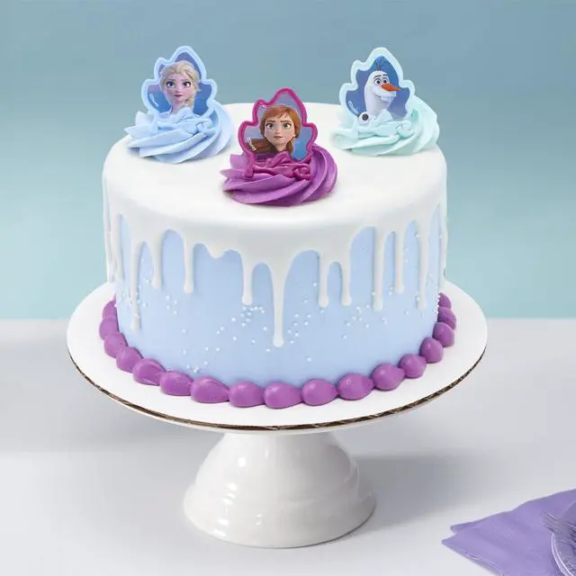 Alt view image 2 of 7 - Frozen II Rings, Cupcake Decorations Featuring Elsa, Anna, And Olaf For Birthday And Christmas Celebrations - 24 Pack