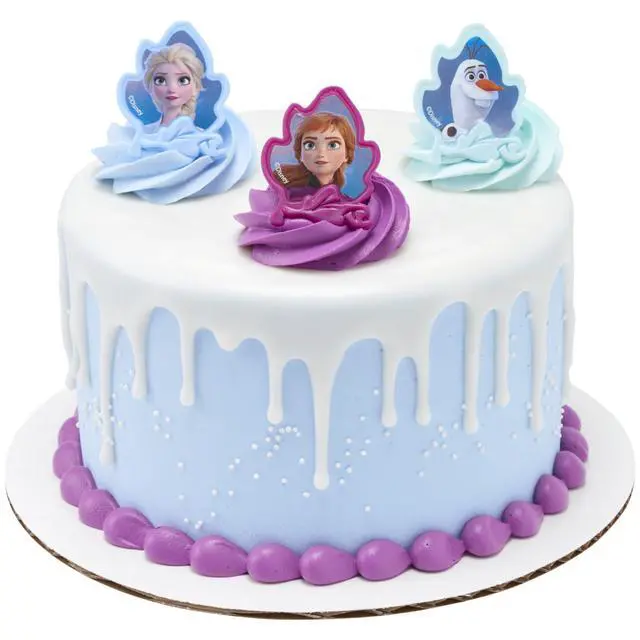 Alt view image 7 of 7 - Frozen II Rings, Cupcake Decorations Featuring Elsa, Anna, And Olaf For Birthday And Christmas Celebrations - 24 Pack