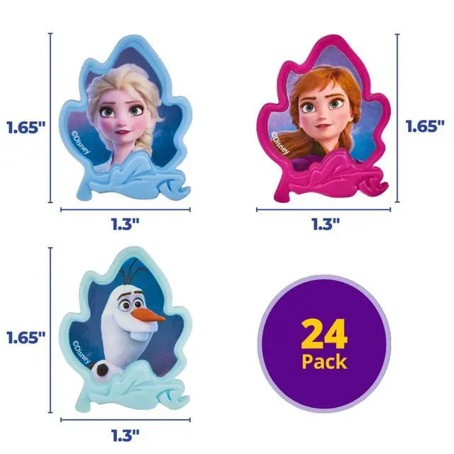 Alt view image 4 of 7 - Frozen II Rings, Cupcake Decorations Featuring Elsa, Anna, And Olaf For Birthday And Christmas Celebrations - 24 Pack