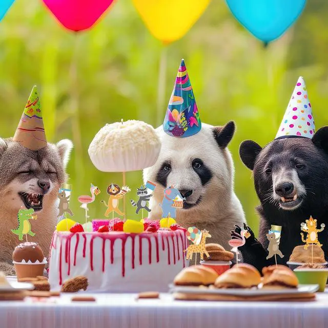 Alt view image 6 of 7 - 40Pcs Safari Cupcake Toppers Animal Birthday Party Cake Decorations Animal Parade Cupcake Toppers for Kids Jungle Theme Baby Shower Zoo Wild Birthday Party Decorations Supplies
