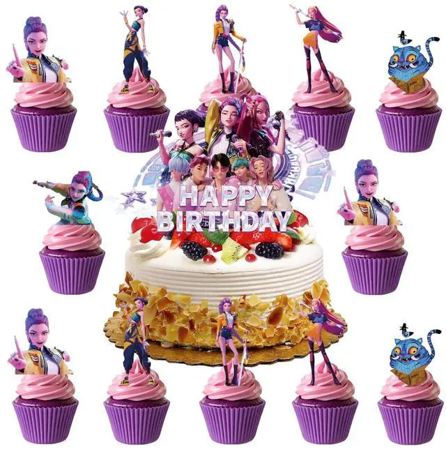 Main image of 25 Pcs Cartoon Cake Decorations, Cute Happy Birthday Cake Toppers, Perfect for Theme Parties, Birthday Celebrations, and Holiday Festivities