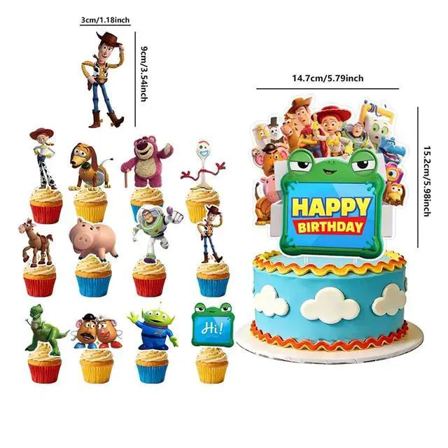 Alt view image 2 of 4 - 25pcs Toy Inspiration Story Birthday Cake Toppers, Toy Inspiration Story Birthday Party Supplies Party Decorations