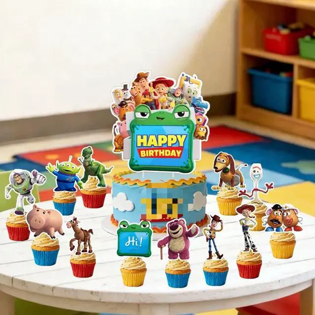Alt view image 3 of 4 - 25pcs Toy Inspiration Story Birthday Cake Toppers, Toy Inspiration Story Birthday Party Supplies Party Decorations