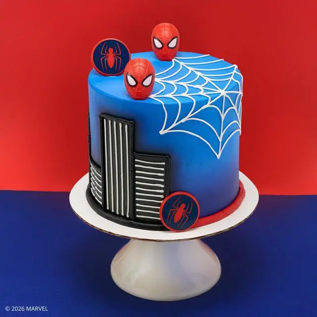 Alt view image 3 of 7 - Marvel's Spider-Man Spider and Mask Rings, Spider-Man Cupcake Decorations, Red and Blue Food Safe Cake Toppers 24 Pack