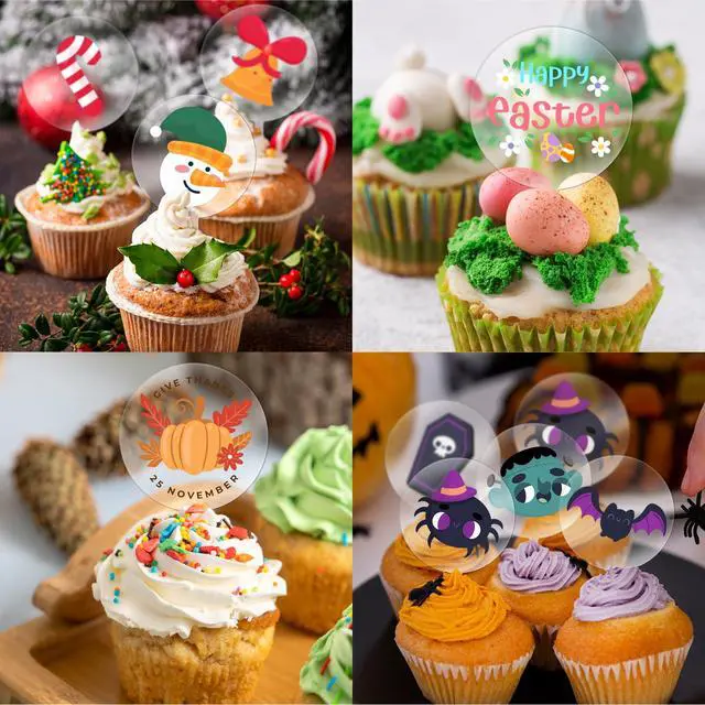 Alt view image 4 of 7 - Blank Acrylic Cupcake Toppers, 50 Packs Round Cupcake Topper with Sticks, DIY Dessert Table Cupcake Signs, Suitable for Birthdays, Weddings, Christmas, Baby Showers Cake Decoration