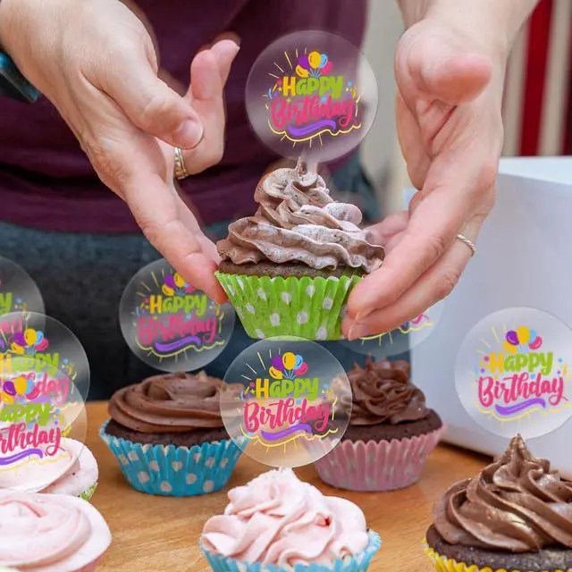 Alt view image 5 of 7 - Blank Acrylic Cupcake Toppers, 50 Packs Round Cupcake Topper with Sticks, DIY Dessert Table Cupcake Signs, Suitable for Birthdays, Weddings, Christmas, Baby Showers Cake Decoration