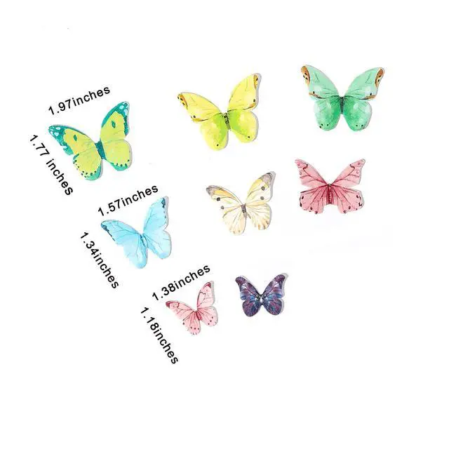 Alt view image 2 of 5 - 40Pcs Wafer Paper Butterfly Cupcake Cake Toppers Edible Butterflies for Cake Decorations Colorful Butterfly for Wedding Birthday Party Cupcakes Decorating Supplies(Mix Color & Size)