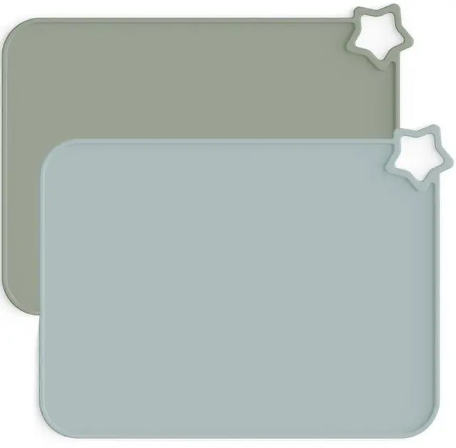 Main image of Silicone Placemats for Baby & Kid, Stain-Proof Non-Slip Toddler Food Mats Eating Table Mat with 2 Packs