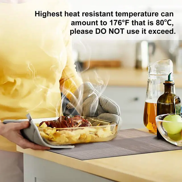 Alt view image 3 of 7 - Placemats, Placemats Set of 6, Heat Resistant Place Mats, Washable PVC Table Mats, Woven Vinyl Plastic Placemats for Dining Table, Non-Slip Stain Resistant Kitchen Table Placemats Easy to Clean