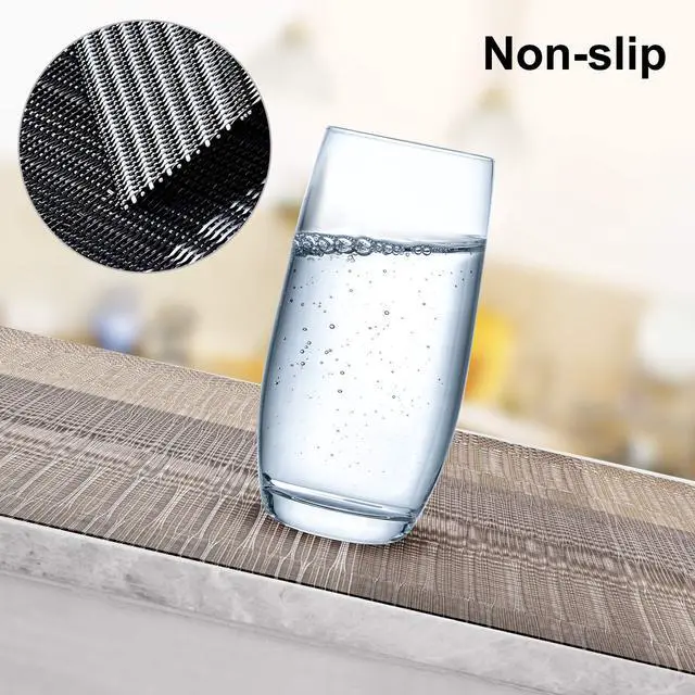 Alt view image 4 of 7 - Placemats, Placemats Set of 6, Heat Resistant Place Mats, Washable PVC Table Mats, Woven Vinyl Plastic Placemats for Dining Table, Non-Slip Stain Resistant Kitchen Table Placemats Easy to Clean