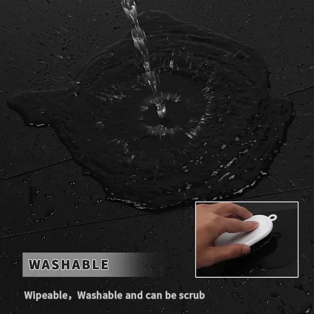 Alt view image 5 of 6 - Black Placemats Set of 4 wipeable Washable Wipe Clean Rectangle Table Mats for Indoor Outdoor Rectangular Waterproof Dark Placemat Easy Clean Polypropylene Plastic Place mats (4, Black)