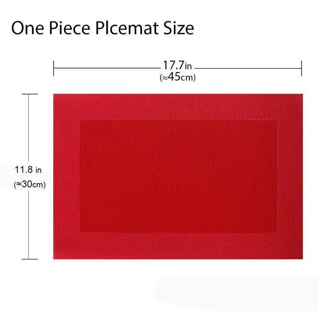 Alt view image 2 of 7 - Panda Vinyl Placemats Heat-Resistant Table Mats Washable Easy Clean Plastic Placemats for Dining Table Set of 4 (Red)