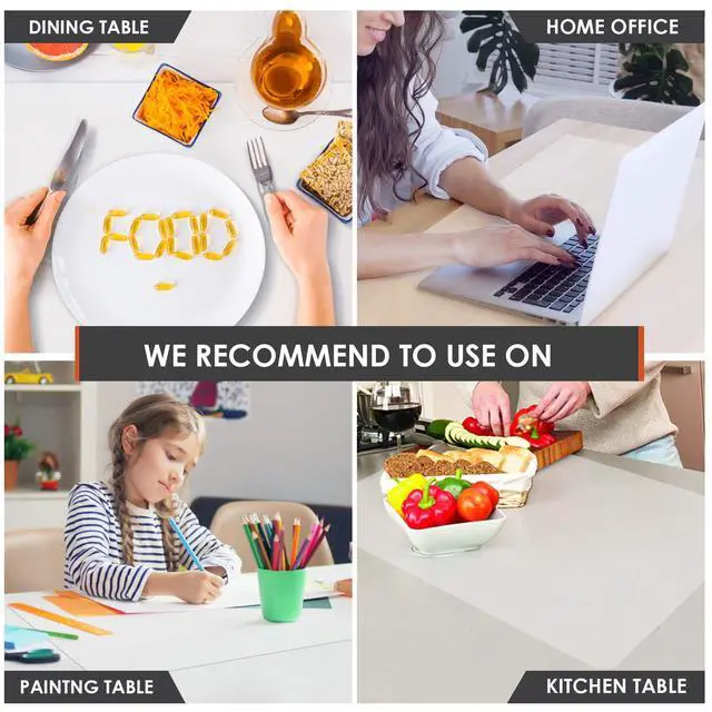 Alt view image 3 of 7 - Oversize Silicone Table Placemat, Food-Grade Flexible Silicone Table Mat for Baking Pastry Non-Stick, Kids Nonslip Dinner Placemat Heat Resistant Waterproof Countertop Protector (Translucent)