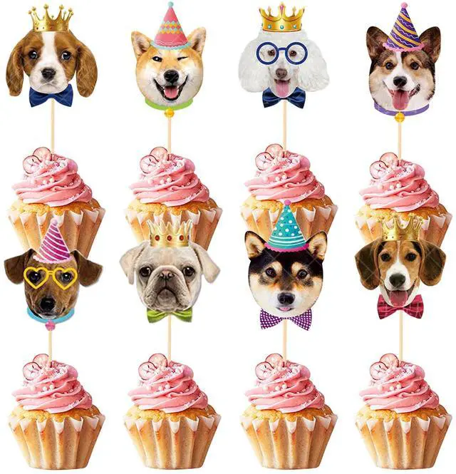 Main image of Dog Cupcake Toppers,24 PCS Puppy Cupcake Toppers,Dog Cake Topper